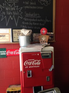 Vintage Coca-Cola machine inside of Papa Vito's